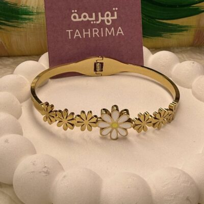 Stainless Steel Daisy Flower Bracelet