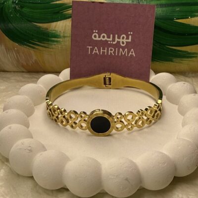 Stainless Steel Bracelet Black Circle