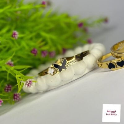 Stainless Steel Bracelet Butterfly Black