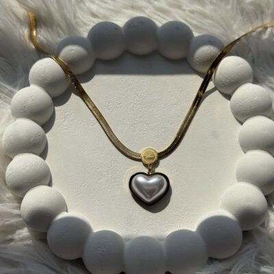Stainless Steel Necklace - White Love