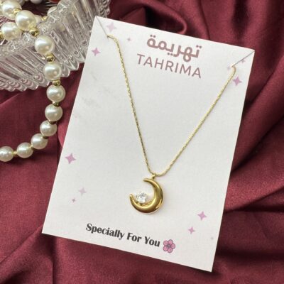 Stainless Steel Necklace - Moon