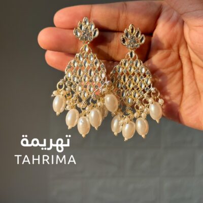 Noor Drops Earrings - White