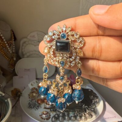 Gawri AD Stone Earrings - Blue