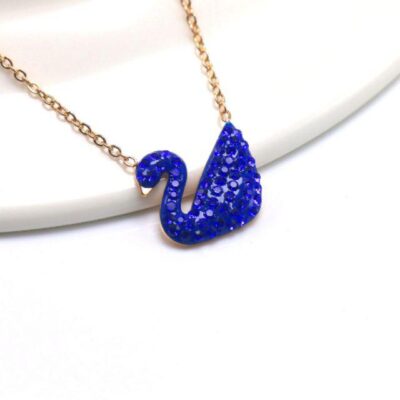 Stainless Steel Necklace - Swan Blue