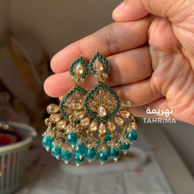 Meher Teardrop Earrings - Sea Green