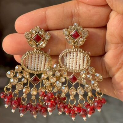 Pearl Shadow Stone Earrings